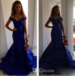 Sexy Mermaid Arabische Prom Jurk Sexy Sweetheart Vintage Off Shoulder Backless Layered Ruches Royal Avond Party Town voor Vrouwen Formal