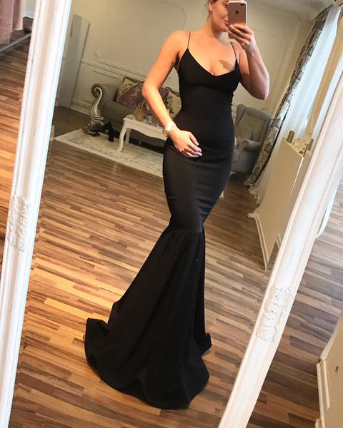 Sexy sirène noir longues robes de bal africaines pour anniversaire 2018 robes de soirée Cocktail Liban robes de soirée pas cher