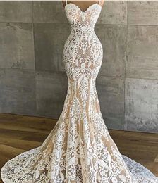 Robe de mariée de champagne sexy sirène 2024 STAPHES SHOETHEART LACE APLIQUES LONGES BRIDES ROBE DE MARIEE VESTIDOS DE NOIVA