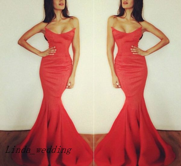 Envío Gratis Sexy Michael Costello alfombra roja vestido de noche de cola de pez nueva llegada vestido de fiesta Formal plisado