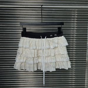 Sexy mini rokken Designer Jurk Lace High Taille Summer geplooide korte half rok vrouwen kleding