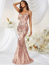 Sexy Mother of Bride Dresses Scoop Boade Brillante sin espalda, incluso fiesta, Mermaid Elegante V Cuello Formal Formal Vestidos de invitado 403