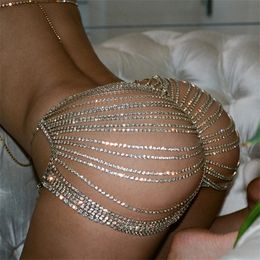 Sexy meerlagige strass heupketen buikketens voor vrouwen mode strand kristal body rok sieraden nachtclub 240423