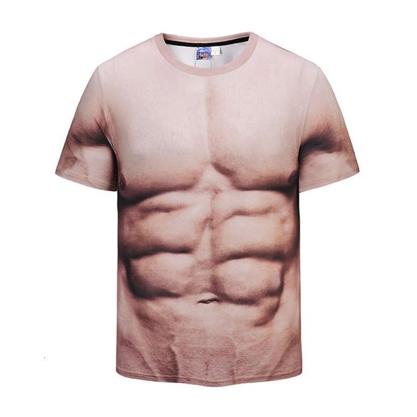 T-shirt élastique pour hommes, Sexy, court, créatif, Fitness, impression numérique