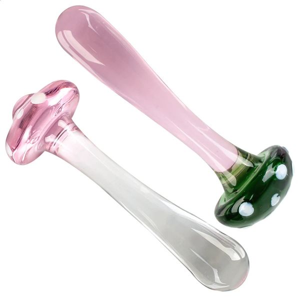 Sexy Champignon Verre Butt Plug Anal Jouets Pour Femmes Godes Vaginaux Hommes Anus Dilatateur Femelle Masturbateur Jeux de Sexe Produits Érotiques 240117