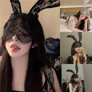 Sexy nouvelle dentelle oreilles de lapin noir bandeau bandeau masque balle fête décoration Halloween chapeaux cosplay outil décoration
