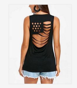 Sexy Nieuwe USA Nationale Vlag Womens Zomer Basis T-shirt Tops Tees Verenigde Staten Amerika Mouwloos Dames Dragen Laagste Maat S-5XL