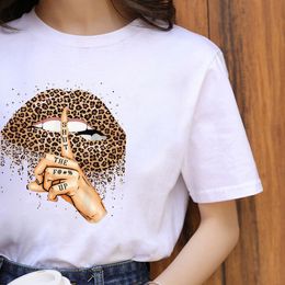 Sexy New Womens Summer T-shirt Stand Collar Lips Printed Tops Tees sin mangas Ladies Acetate Size S-3XL