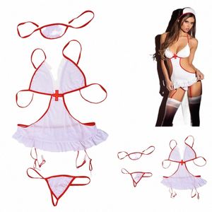 Sexy Infirmière Cosplay Sexe Lingerie Uniforme Costumes Érotiques Produits Chauds Jeu de Rôle Babydoll Dr Sous-Vêtements J9Bv #