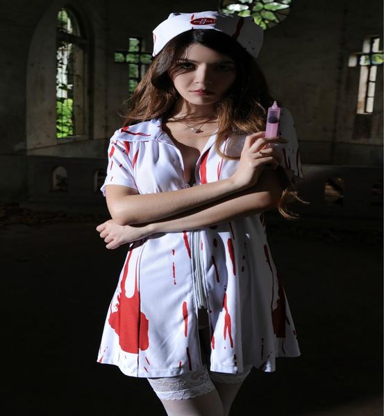 Sexy enfermera vestido de cosplay de halloween para mujeres white enfermera uniforme doctor tentaciones