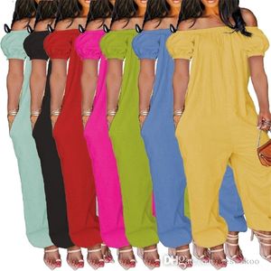 Sexy off -schouder shims uit korte mouw voor vrouwen 3xl 4xl plus size rompers een stuk broek