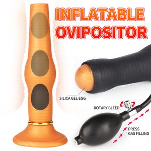 sexy ovipositor opblaasbare anale plug masturbatie -apparaat expansie trek kralen volwassen producten speelgoed