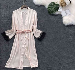 Sexy Pyjama Nachtkleding Vrouwen Solid Color Sets S Tempting Lace Underwear S Night-Robe 2111203