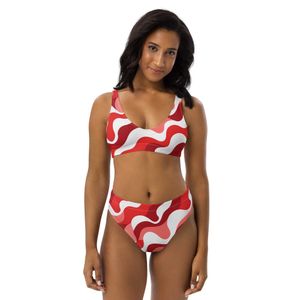 Sexy Polyester grande taille recyclé taille haute bikini beachwear ensemble 18 adolescent Xxx chaude jeune fille chaîne femmes dame