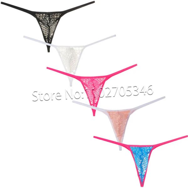 SEXY String String Micro Thong Men tanga transparente de encaje bikini t-back back bragas transpirable