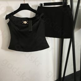 Jupe Camisole imprimée Sexy pour femmes, paquet classique, jupe de hanche, Logo en métal, hauts sans bretelle, jupe à la mode