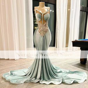 Sexy prom jurk Mermaid 2K23 Velvet kralen beroemdheid Gala ontmoet feestjurken voor meisjes lieverd formals vestidos