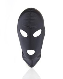 Masque noir sexy cuir en cuir PU Pu Masque 4 tyles casque respirant fétiche bdsm adulte pour fête4296813