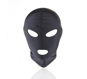 Masque noir à capuche en cuir PU, Sexy, 4 styles, couvre-chef respirant, fétiche BDSM pour adulte pour fête 3941986