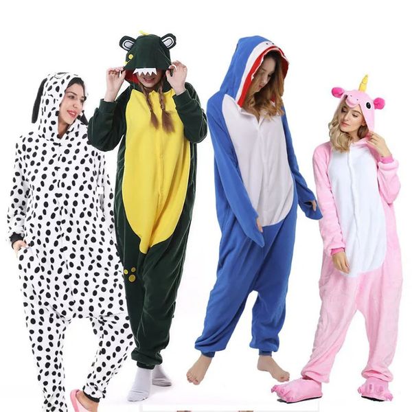 Pijamas sexy Otoño Invierno Dinosaurio Dibujos animados Animal Onesie Mujeres pieza Pijamas Lindo Verde Ropa para dormir Cosplay adultos 231129