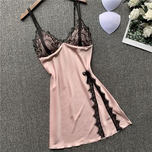 Pyjama Sexy Dames Lingerie Sexy Femmes Chemise De Nuit En Soie D'été Dentelle Robe De Nuit Vêtements De Nuit Nuisette Femme Satin Chemises De Nuit Vêtements De Nuit Homewear 230428