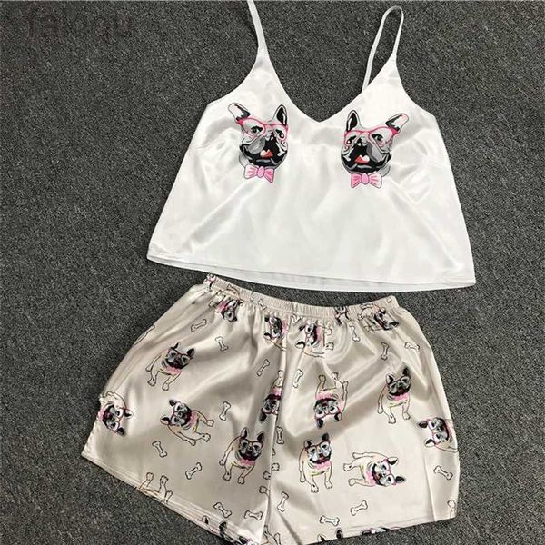 Pijamas sexys de talla grande, conjunto de 2 uds., Pijamas sexis de seda para mujer, pijama de satén para mujer, pijama de princesa con estampado de rayas y cuello en V, traje para casa a la moda, ropa de dormir 24318