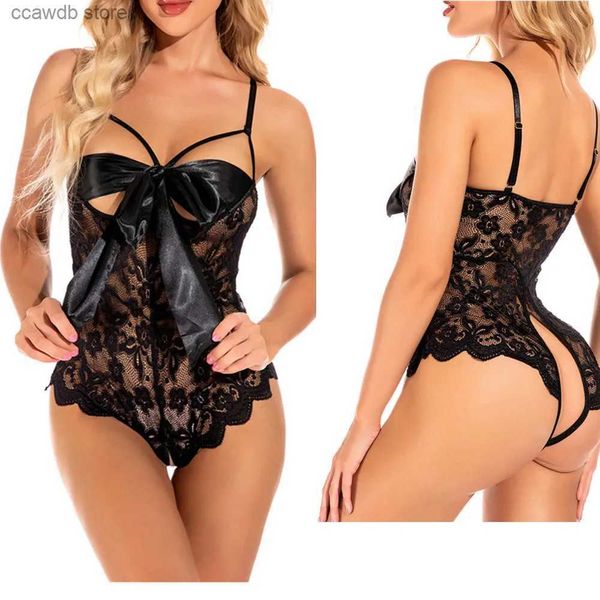 Sexy pijamas honda de encaje entrepierna abierta lencería sexy ropa interior para adultos caliente erótico de una pieza mono viene sexy babydoll ropa de dormir T231104