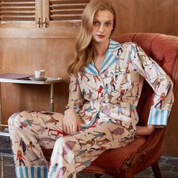 Sexy pyjama's TXii-look Modieuze comfortabele ijszijde pyjama's High-end Sense ins-stijl Revers Lente en zomer thuispak met lange mouwen 231211