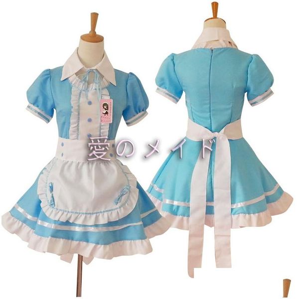 Pyjamas sexy Y Français Maid Vêtements Noir Japonais Cos K-On Uniformes Filles Femme Cosplay Costumes Jeu Roleplay Animation Vêtements L040 Dhxah