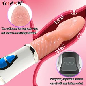 Sexy réaliste langue orale léchage vibrateurs jouets sexuels pour femmes vagin Clitoris stimulateur USB puissance vibrant oeuf produit adulte 240130