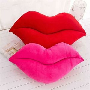 Sexy Red Lips Big Pillow Cushion Lovely Creative Plush Toys Festival Gift Leuk 220628