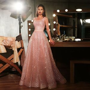 Sexy roségouden pailletten avondjurk lange shinny 2022 nieuwe riemen vierkante mermaid maxi prom feestjurk jurk abendkleider 2298