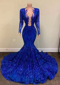 Sexy Royal Blue Mermaid Prom Dresses lang voor vrouwen plus maat