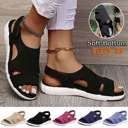Sexy sandalen Casual vrouwen zomerschoenen comfortabele flats gesp riem dames mode strand big size schoen 23071 66