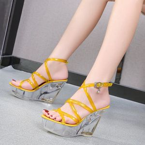 Sexy Sandalen Vrouwen Clear Wiggen Hoge Hakken PVC Dikke Platform Gesp Dames Party Nachtclub Transparante Vrouwelijke Schoenen X0018 231227