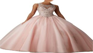 Sexy schep pure nek 2018 vrouwen quinceanera jurken baljurk mouwloze vloerlengte debutante jurken geweldige applique 15 meisje PR1422917