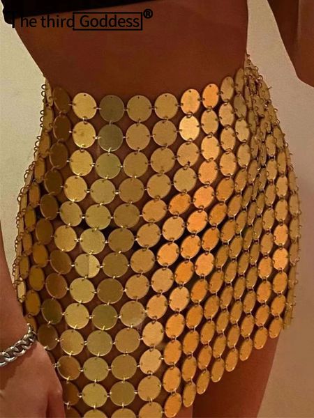 Mini jupe sexy transparente à paillettes en métal pour femme, micro club, plage, fête, y2k, streetwear, tenue rave pour femme, 240110
