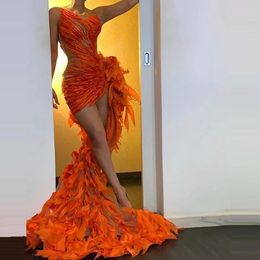 Robes de bal Orange transparentes, Sexy, serrées, transparentes, dos nu, robe de soirée de célébrité, style sirène, 214Q