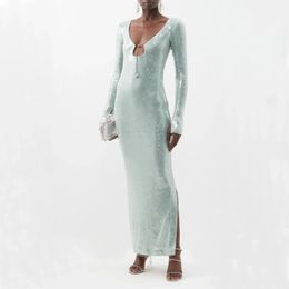 Sexy Pailletten Maxi Lange Elegante Luxe Vrouwen Vestidos De Fiesta Elegante Para Mujer 2023 Verjaardag Avondfeest Nieuwe Jurk 240122