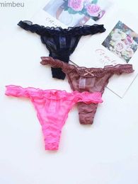 Sexy Set 2Pcs/Lot Underwear Lace Falbala Women's Panties Set Plus Size Sexy Lingerie Panty Thongs and G String Tanga Seamless T-backL240122