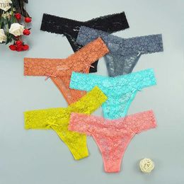 Set sexy 3pcs / lots Sexy Full Lace Panties Femmes Strings Hollow Out String Transparent Sous-saill