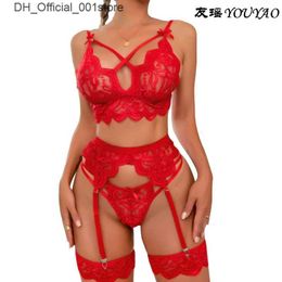 Sexy set conjunto de lingerie ertica feminina suti e calcinha ligas ver atravs roupa interieur trajes femininos 3 peas q240426
