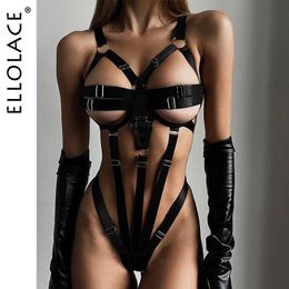 Ensemble sexy ellolace bodySuit creux bandage corpor érotique sissy sexe femme chaude string one pièce bdsm lingerie ouverte entrejambe et seins Q240511