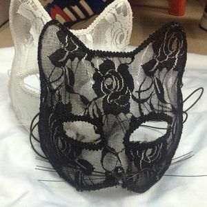 Sexy set Halloween Cosplay Mask Mask Lace Eye Half Face Erotische kat vrouwen seksspeeltjes voor paar inktvisspel 230411