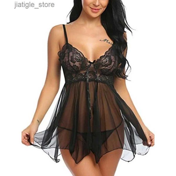 Ensemble sexy Femmes chaudes Sexy Érotique Sling Lingerie Vêtements de nuit Robe Babydoll Attrayant Vêtements de nuit sexy Charme Robe de nuit Vêtements de nuit 2022 Y240329