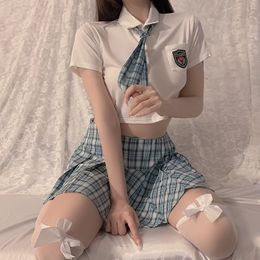 Sexy Set Lingerie Vrouwelijke Student Uniform Japanse Schoolmeisje Kostuum Leuke Plooirok Erotische Blouse Vrouwen Sensuele Anime Cosplay 231216