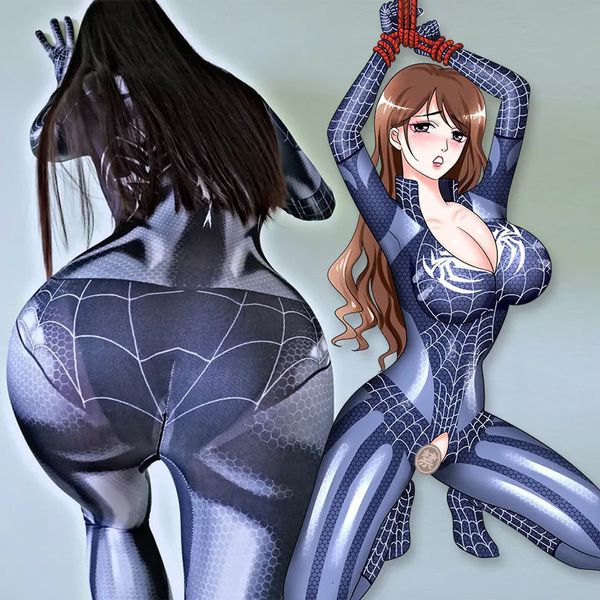 Ensemble Sexy MJ femmes Cosplay Zentai Costume ouvert entrejambe body super-héros Costume Halloween fête déguisement combinaison 231010