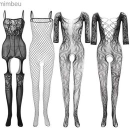 Ensemble sexy Nouveau body de lingerie sans entrejambe entrejambe ouvert sexy vient body en résille sexe accessoires romantiques body à carreaux body suitL240122