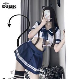 Ensemble sexy OJBK Kostum Ukuran Plus Jepang Gadis Sekolah Lingerie Cosplay Seksi Wanita Seragam Siswa dengan Pakaian Cheerleader Rok Mini Baru 230427