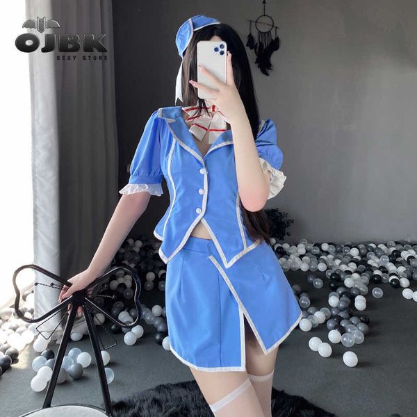 Conjunto sexy OJBK Uniforme de azafata Tentación Oficina Dama Traje de cosplay Lencería erótica sexy Traje de azafata Traje de marinero ConjuntoHKD230703